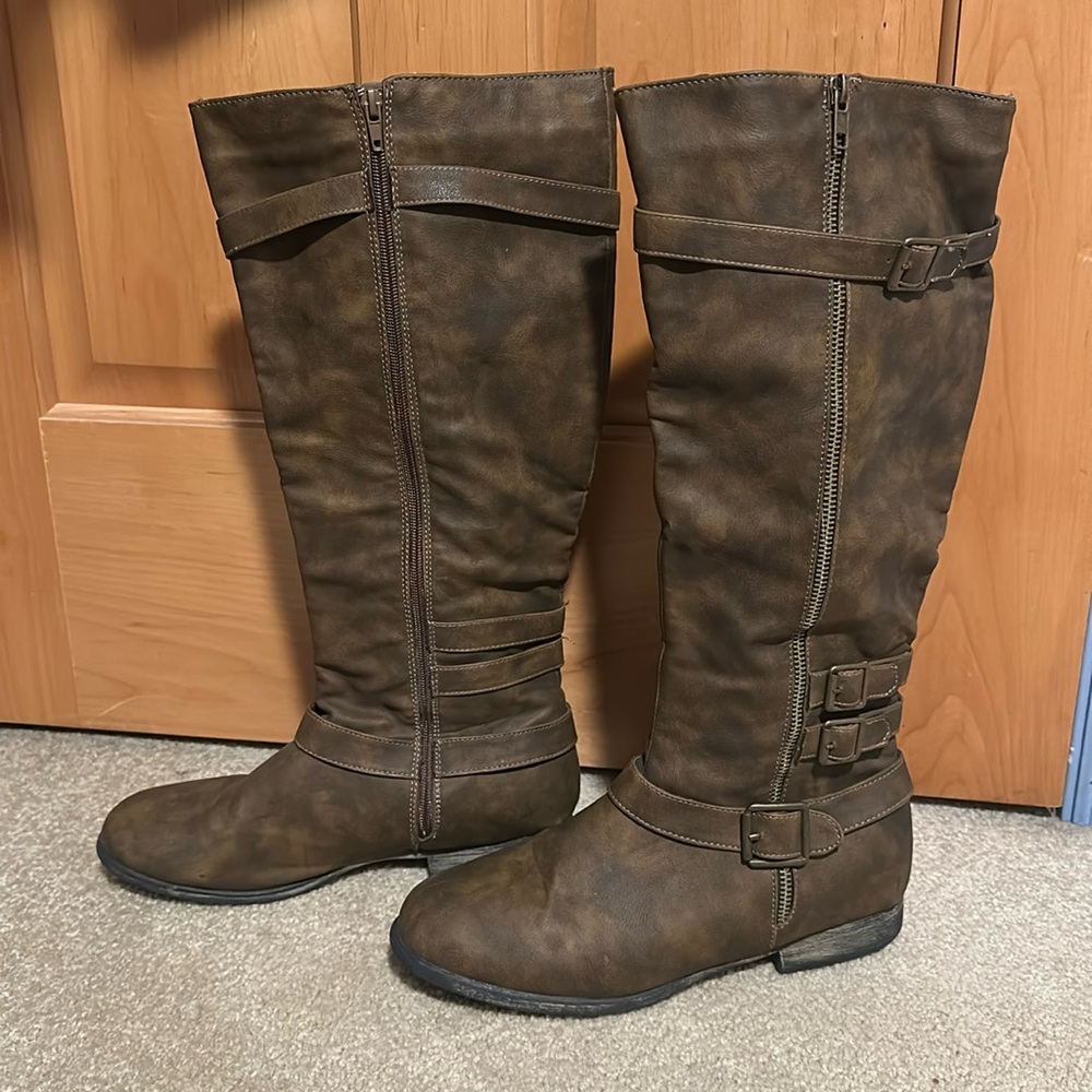 Twisted brand knee high boots